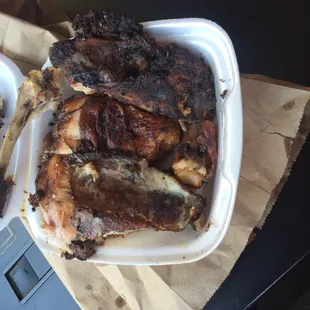 Mini jerk chicken only.. $5.00.. Spicy and tasty!!!