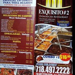 Menu- front and back cover