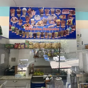 a display of various foods