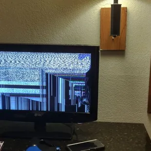 The broken television that obviously we couldn't watch!