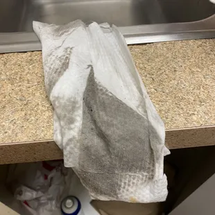 This was one wipe of the floor in the entrance