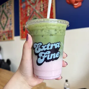 Iced Strawberry matcha