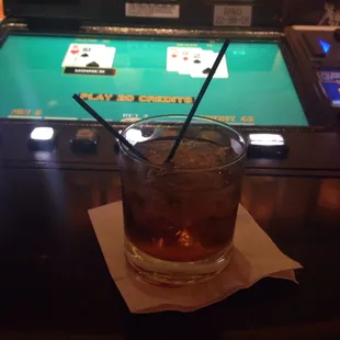 Captain Morgan and coke. Mark never leaves me with an empty glass. Lol