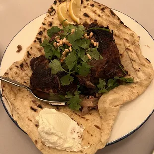 chicken and flat bread