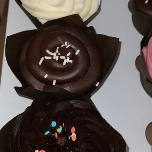 Chocolate w/ vanilla frosting, The ExtraOrdinary, Vanilla w/ Chocolate frosting.