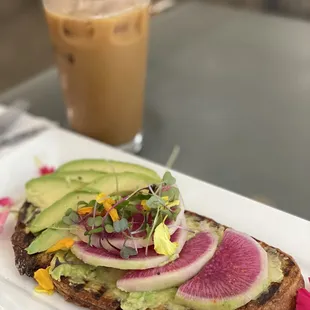 Avocado toast and CBD latte