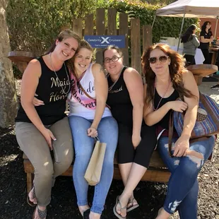 My guests hamming it up at Wente vineyards