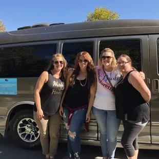 Bachelorette celebration in Livermore valley in our classic 6 passenger tour van.