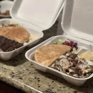 Kobideh plate and lamb &amp; beef plate - delish!!