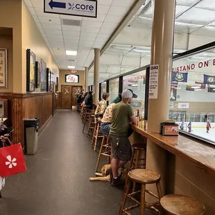 Balcony overlooking the rink