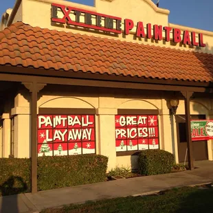 Front of the store, you can see it from the 99 freeway.