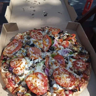 a pizza in a pizza box
