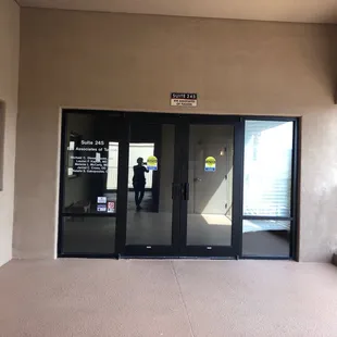 Outside the building