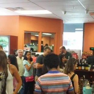 a crowd of people in a store