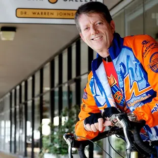 Dr J enjoys biking to work!