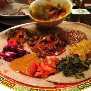 Awaze tibs &amp; veggie combo.
