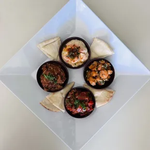 Appetizer sampler. I loved all except for the carrots bc I like mine warm.