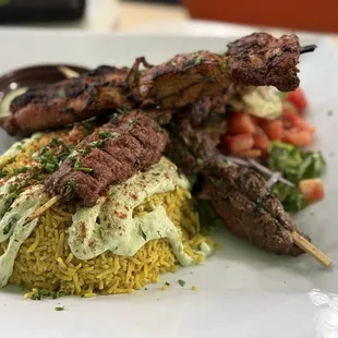 Beef Kebab Platter w Chicken Skewer