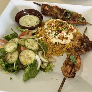 Grilled Chicken Kabob Plate