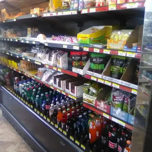 Cold sandwiches, cheeses, drinks and other goodies