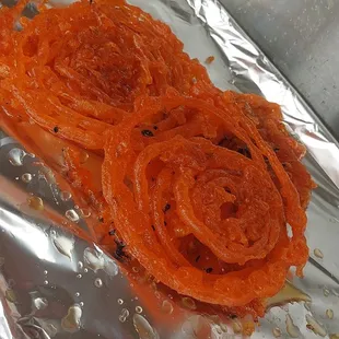 a close up view of the food