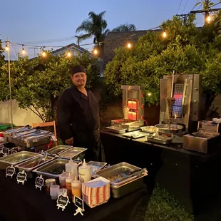 We send a professional chef for your Live event to set up, cook, and serve your guests