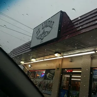 Sign above door