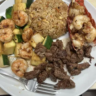 EZ choice: filet mignon, shrimp and lobster