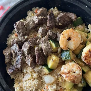 The small portion of over cooked, chewy, dry "filet mignon" that was asked to be cooked Medium!