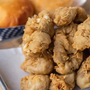 a plate of fried chicken