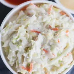 a bowl of coleslaw