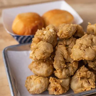 a plate of fried food