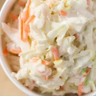 a bowl of coleslaw