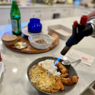 Melted cheese on curry over chicken tenders = delicious!