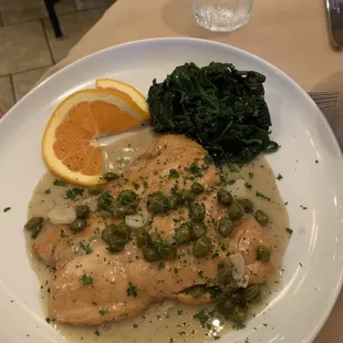 Salmon with caper sauce
