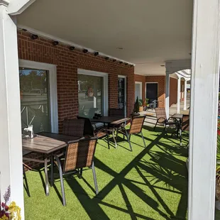 This is an overall view of the outdoor seating.  Photo taken September 25, 2022.