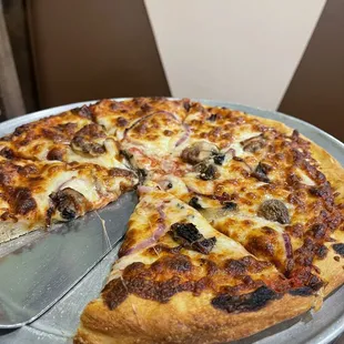 Fresh mushrooms and onions