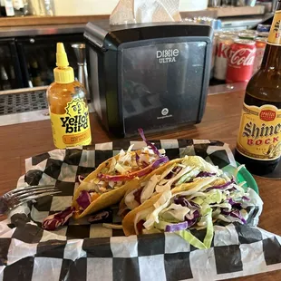 Great tacos &amp; cold Shiner - what&apos;s more Texas than this?