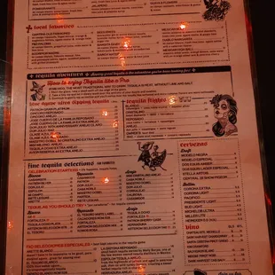 Drink menu