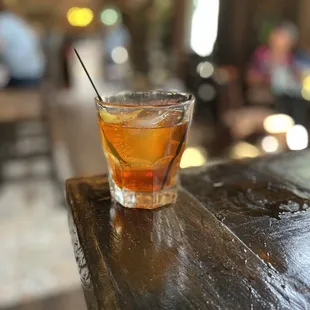 Old fashioned with tequila and mezcal