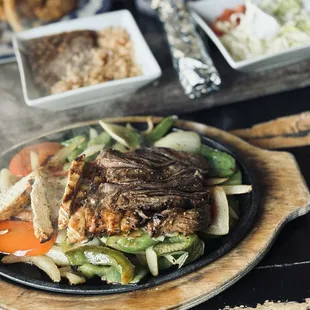 Steak and chicken fajita