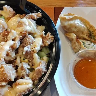 Wow bowl with gyoza.