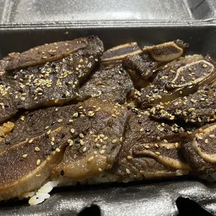 The L.A Galbi substituted veggies for more rice