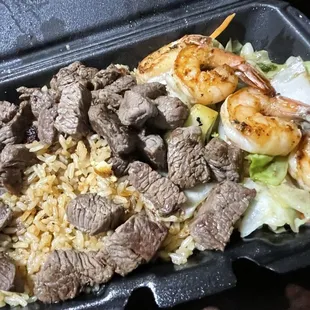 Steak and shrimp Hibachi .  With extra steak