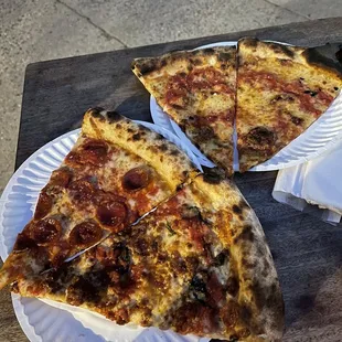 Spicy sausage &amp; sage, pepperoni, and a couple of cheese slices