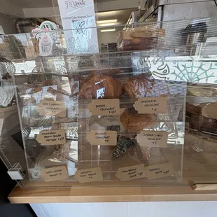 The light was against me, but here's some of the different types of bready type items on offer.