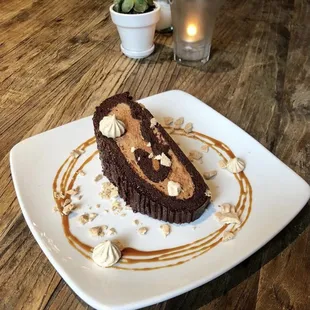 Gluten free Yule log cake