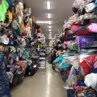 This is just one isle of fabrics!