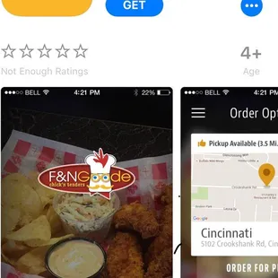 the app on the left and the app on the right