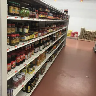 shelves of food and condiments